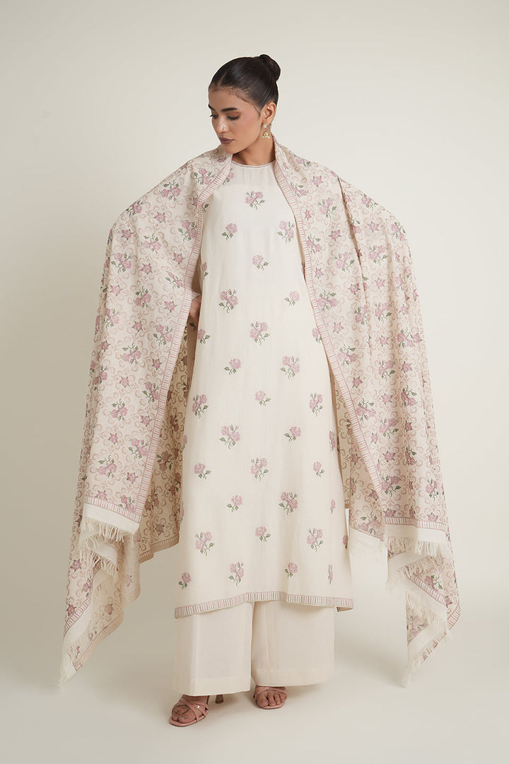 EMBROIDERED KARANDI LAWN SHAWL 1 PCS