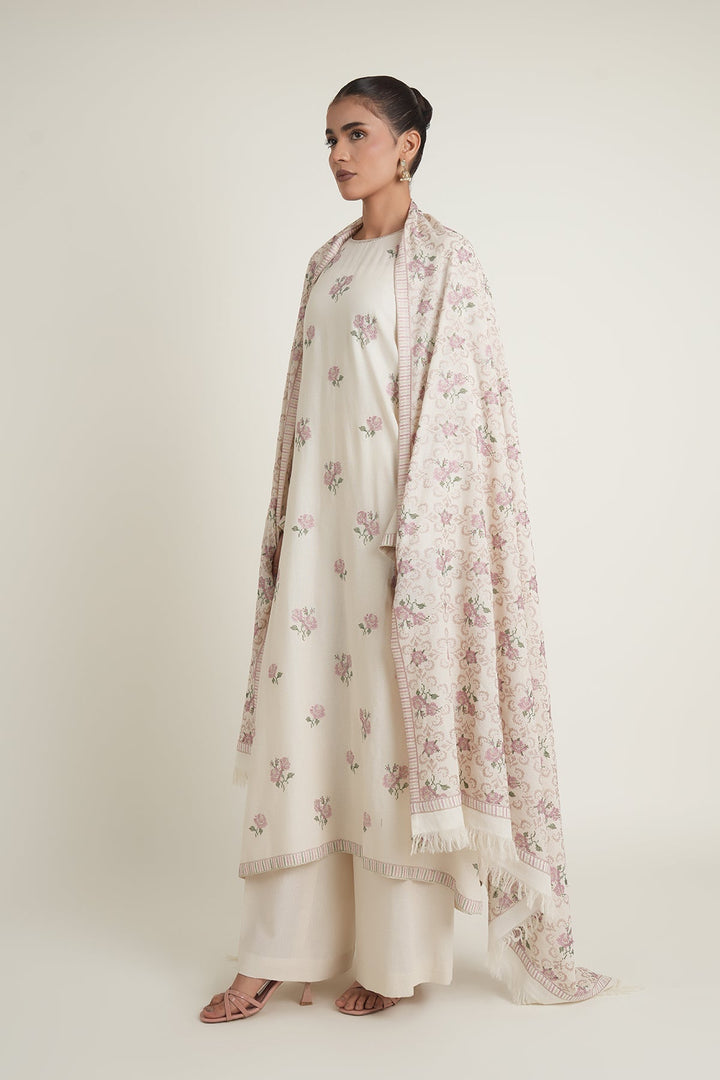EMBROIDERED KARANDI LAWN SHAWL 1 PCS