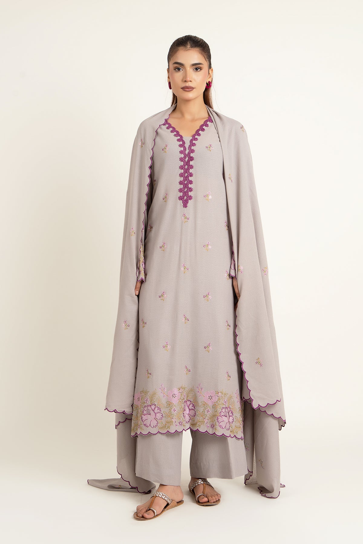 EMBROIDERED KARANDI LAWN 3 PCS (UNSTITCHED)