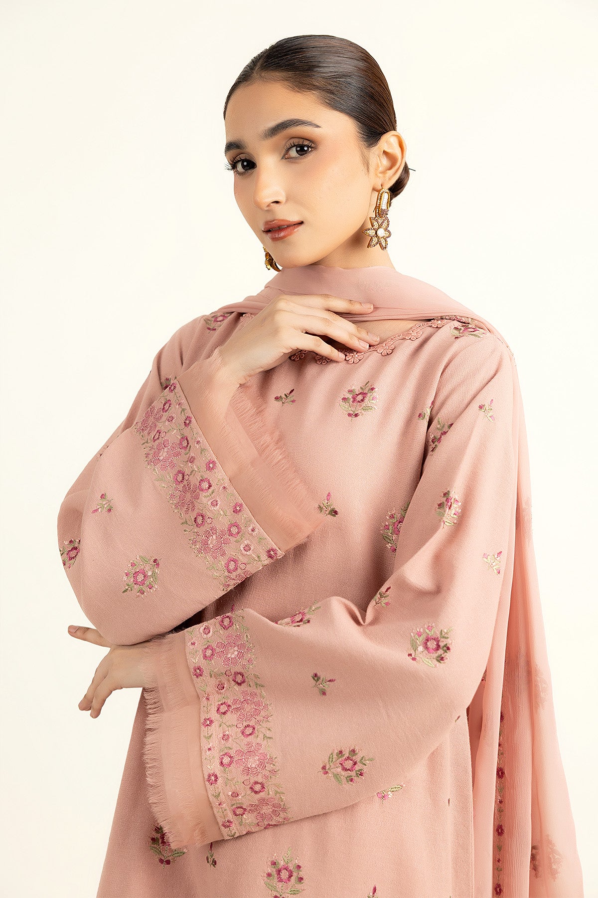 EMBROIDERED COTTON KARANDI 3 PCS (UNSTITCHED)