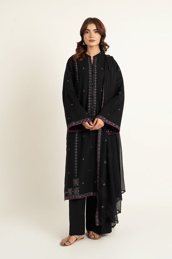EMBROIDERED SLUB KHADDAR 3 PCS (UNSTITCHED)