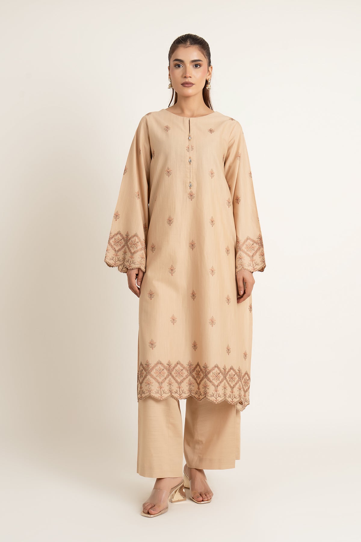 EMBROIDERED SLUB KHADDAR 2 PCS (UNSTITCHED)