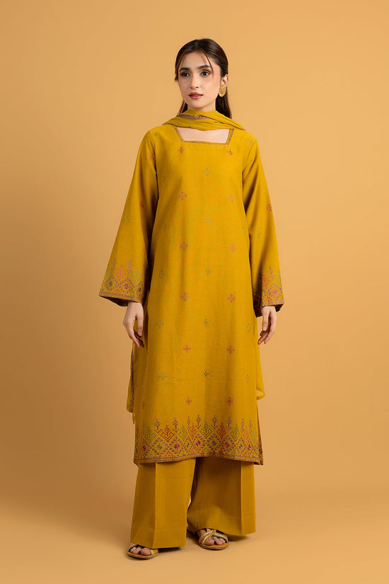 EMBROIDERED COTTON KARANDI 3 PCS (UNSTITCHED)