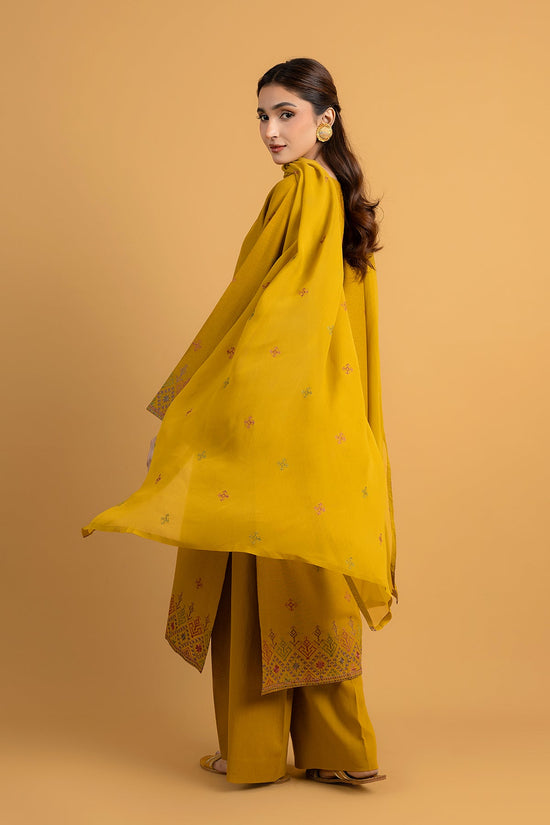 EMBROIDERED COTTON KARANDI 3 PCS (UNSTITCHED)