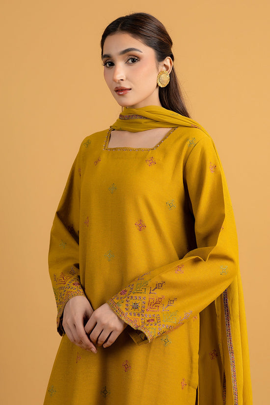EMBROIDERED COTTON KARANDI 3 PCS (UNSTITCHED)