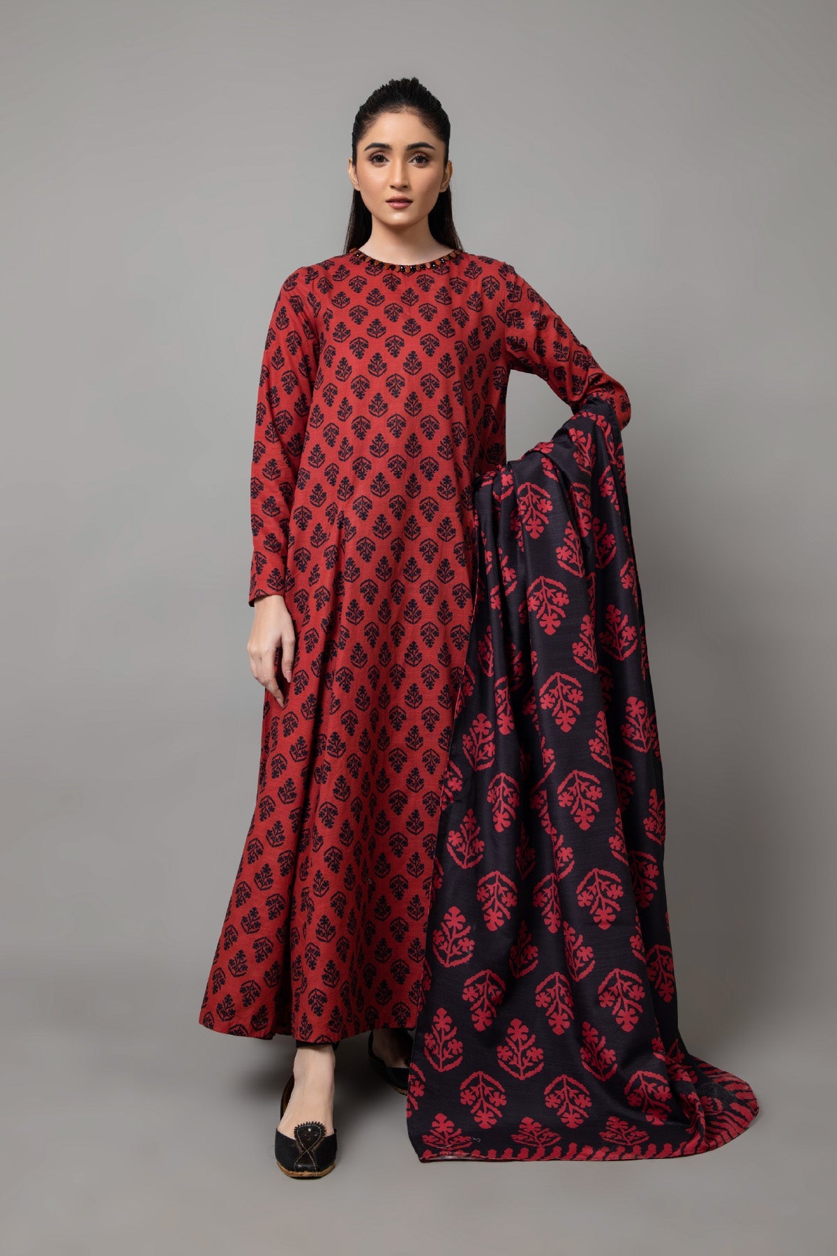 PRINTED SLUB KHADDAR 3 PCS (UNSTITCHED)