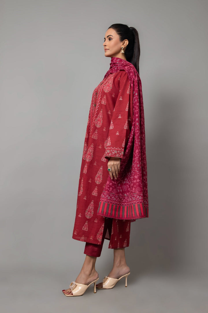 PRINTED SLUB KHADDAR 3 PCS (UNSTITCHED)