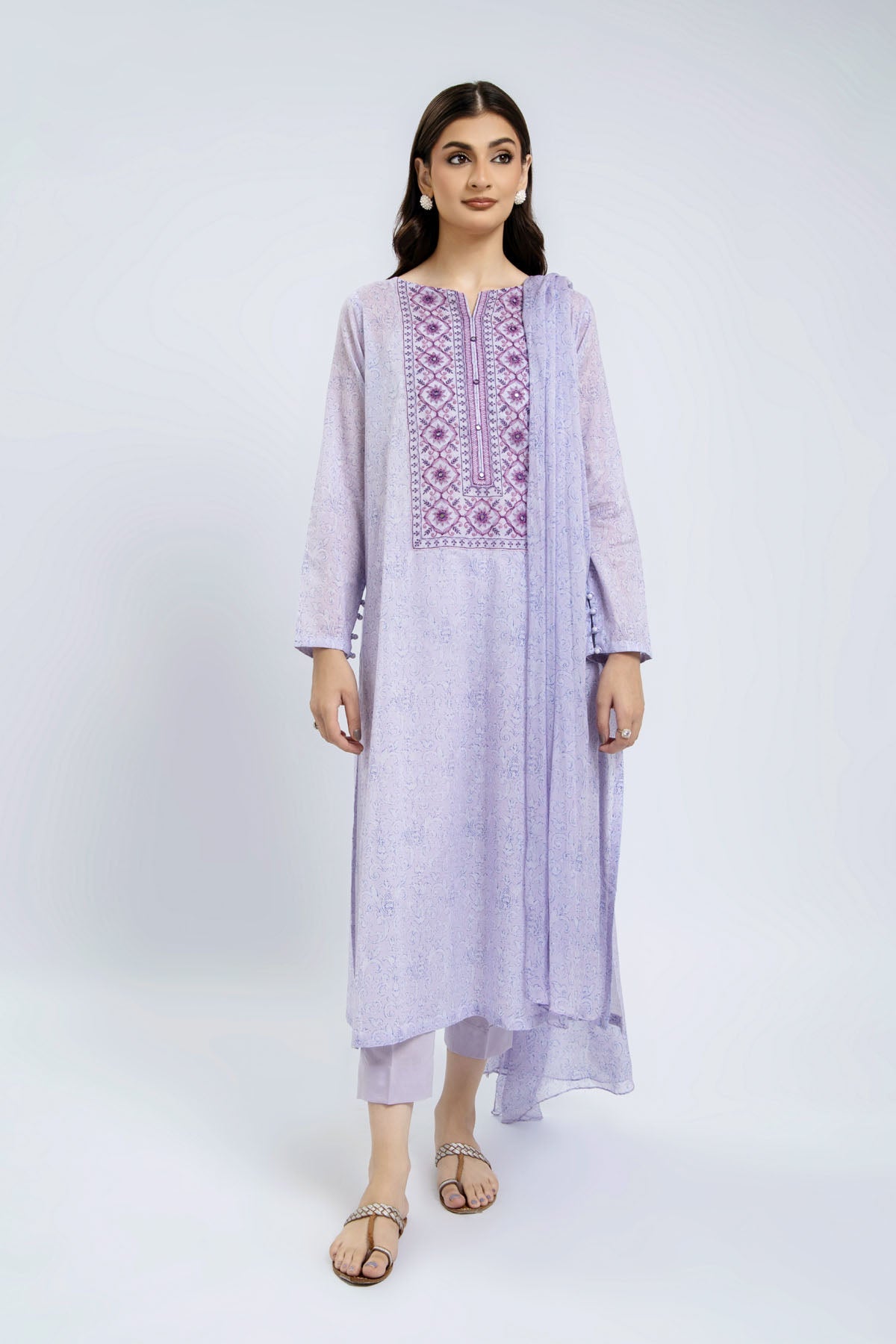 PRINTED & EMBROIDERED LAWN 3 PCS (UNSTITCHED)