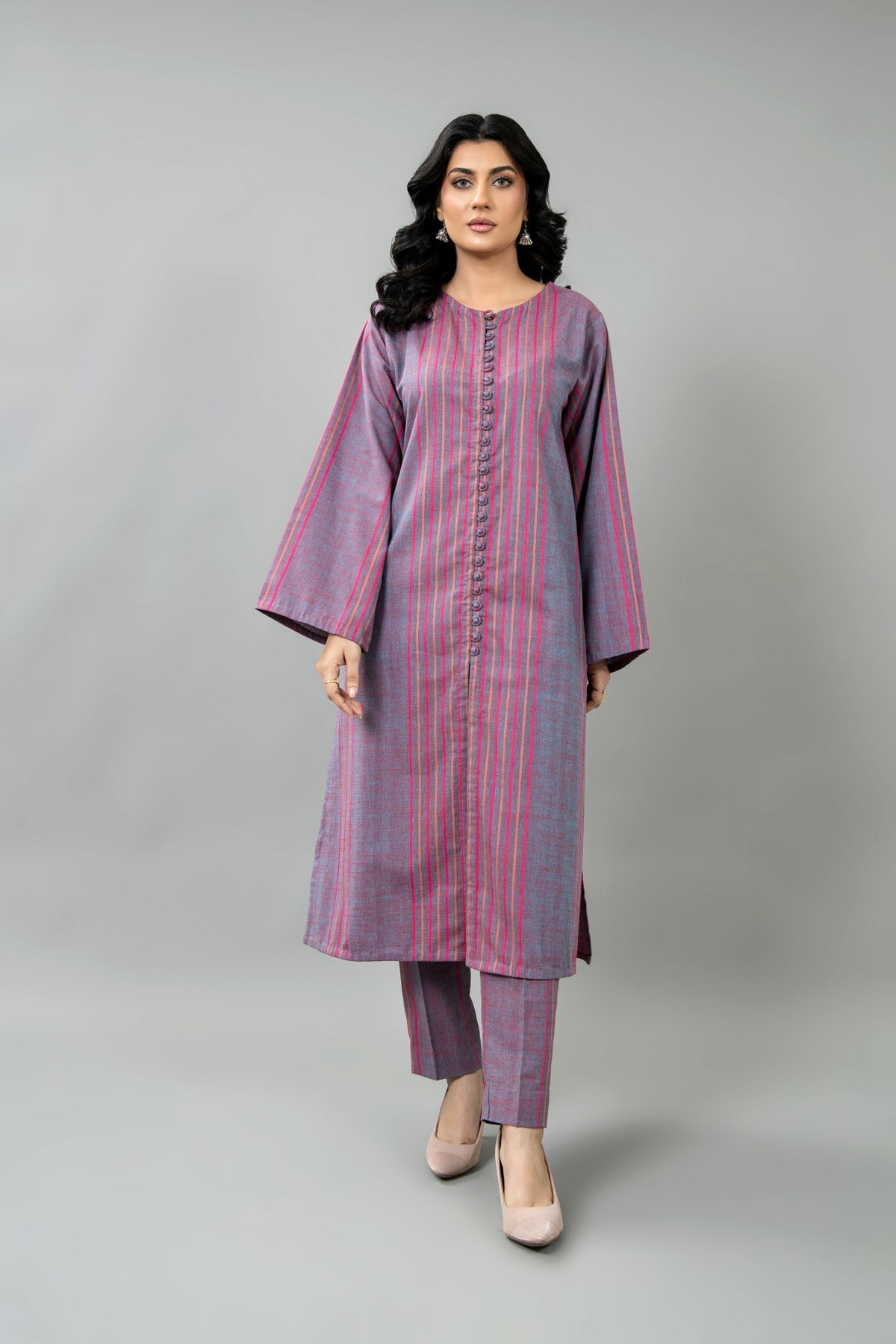 PRET SOLID YARN DYED STRIP KHADDAR 2 PCS