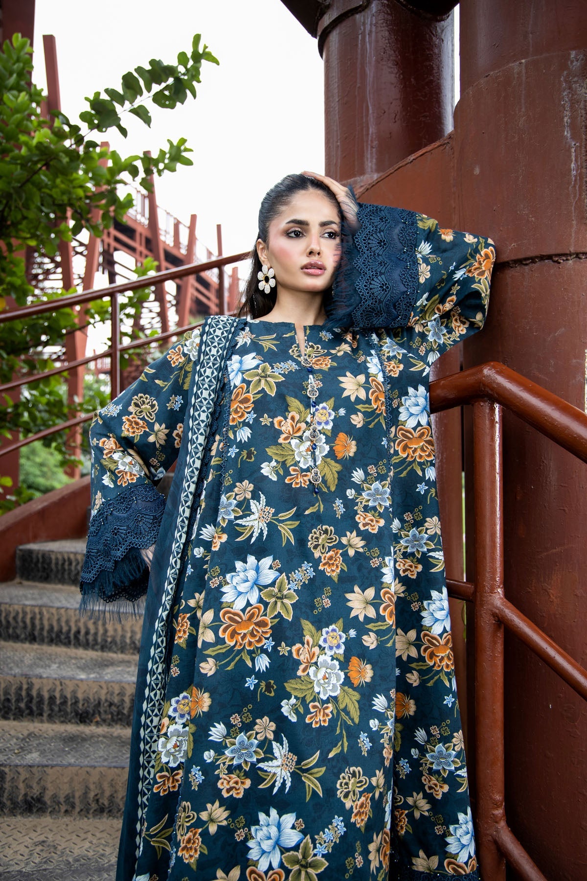PRINTED SLUB KHADDAR 3 PCS (UNSTITCHED)