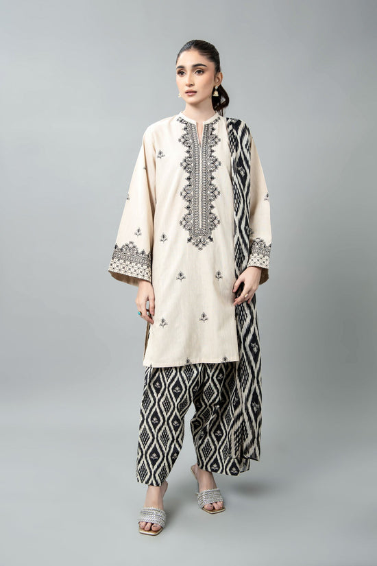 PRET EMBROIDERED & PRINTED SLUB KHADDAR 3 PCS