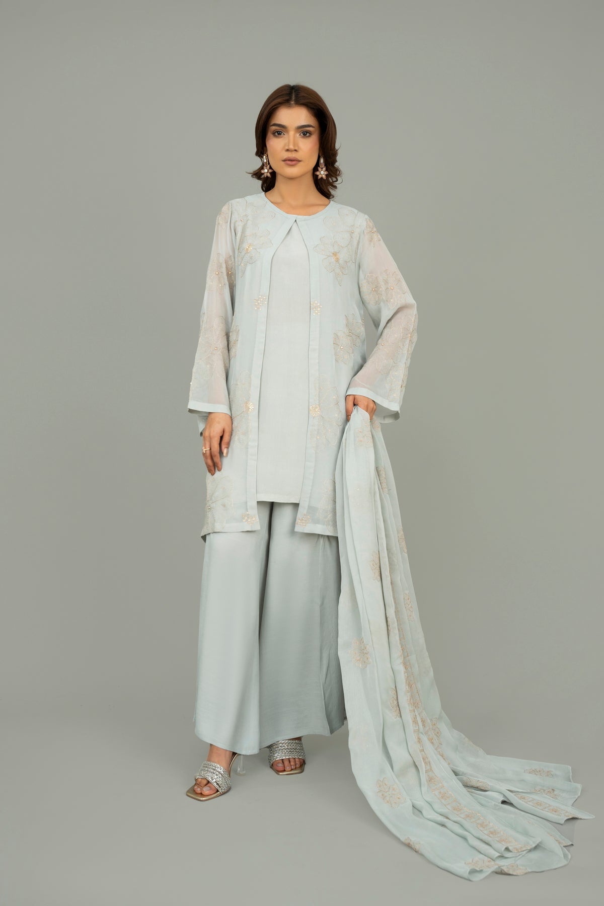 PRET EMBROIDERED & EMBELISHED CHIFFON 3 PCS