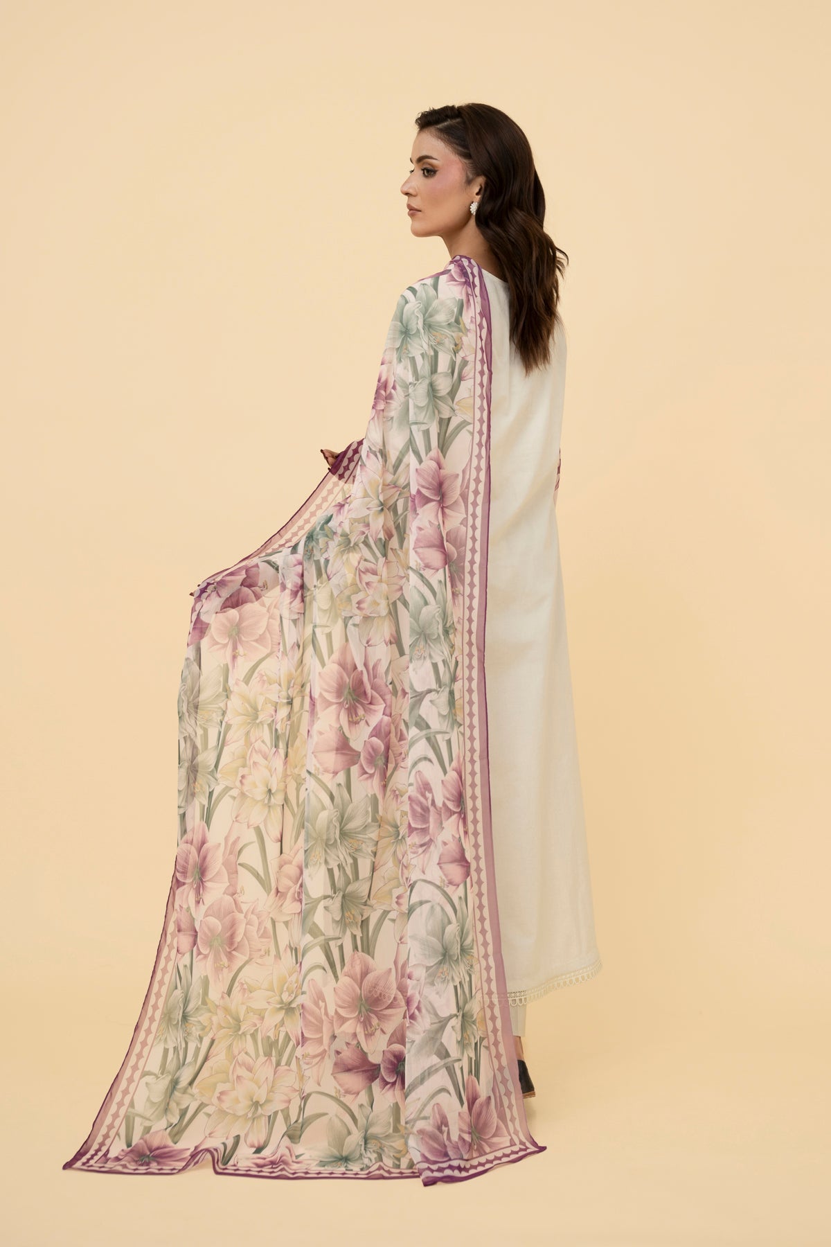PRINTED POLY CHIFFON  1 PCS (STITCHED)