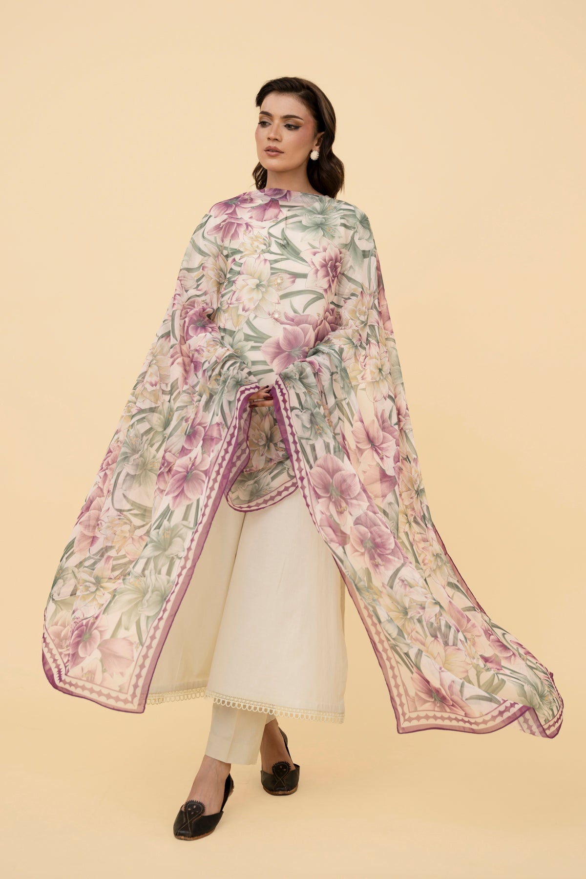 PRINTED POLY CHIFFON  1 PCS (STITCHED)