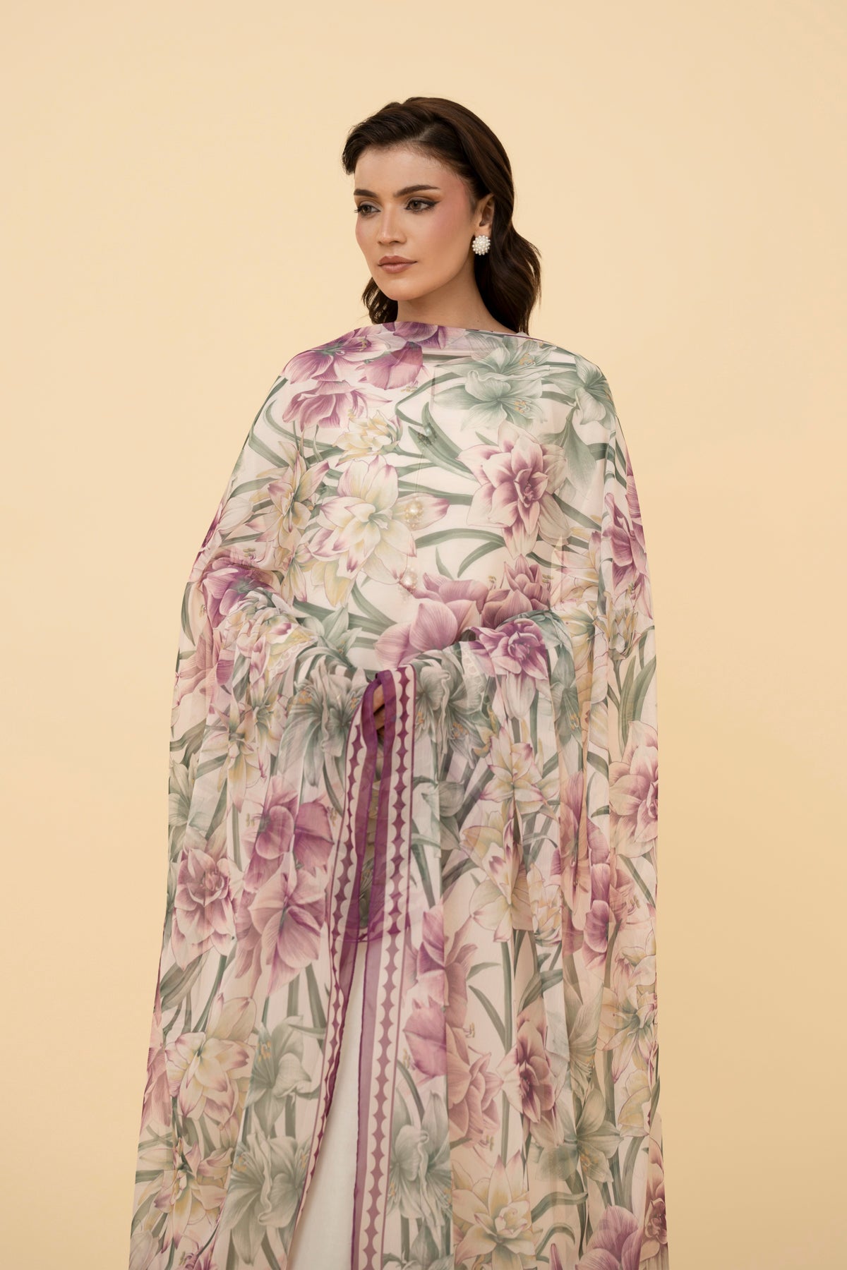 PRINTED POLY CHIFFON  1 PCS (STITCHED)