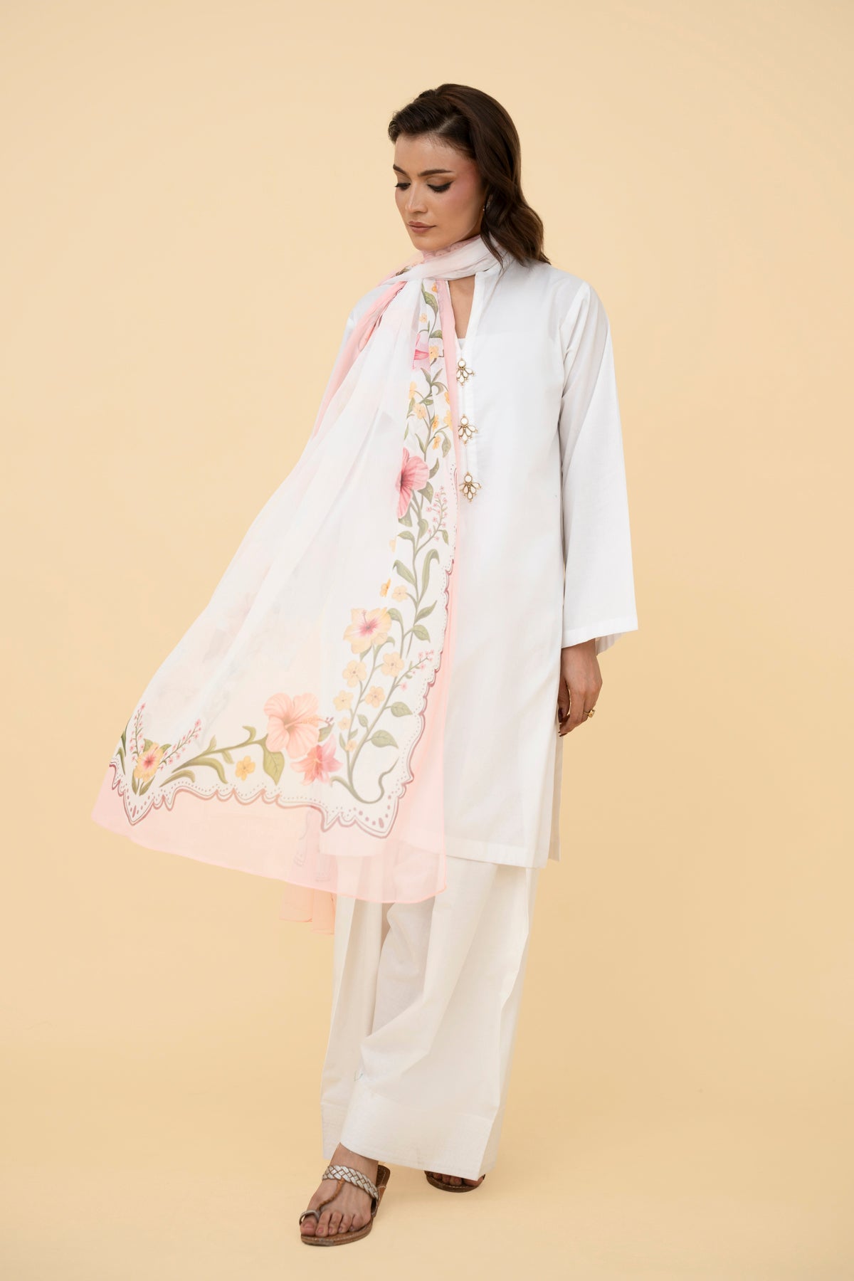 PRINTED POLY CHIFFON 1 PCS (STITCHED)