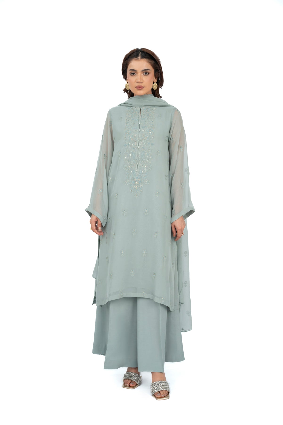 PRET EMBROIDERED & EMBELISHED CHIFFON 3 PCS