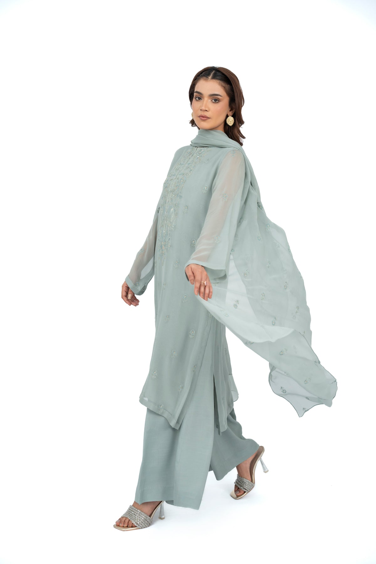 PRET EMBROIDERED & EMBELISHED CHIFFON 3 PCS