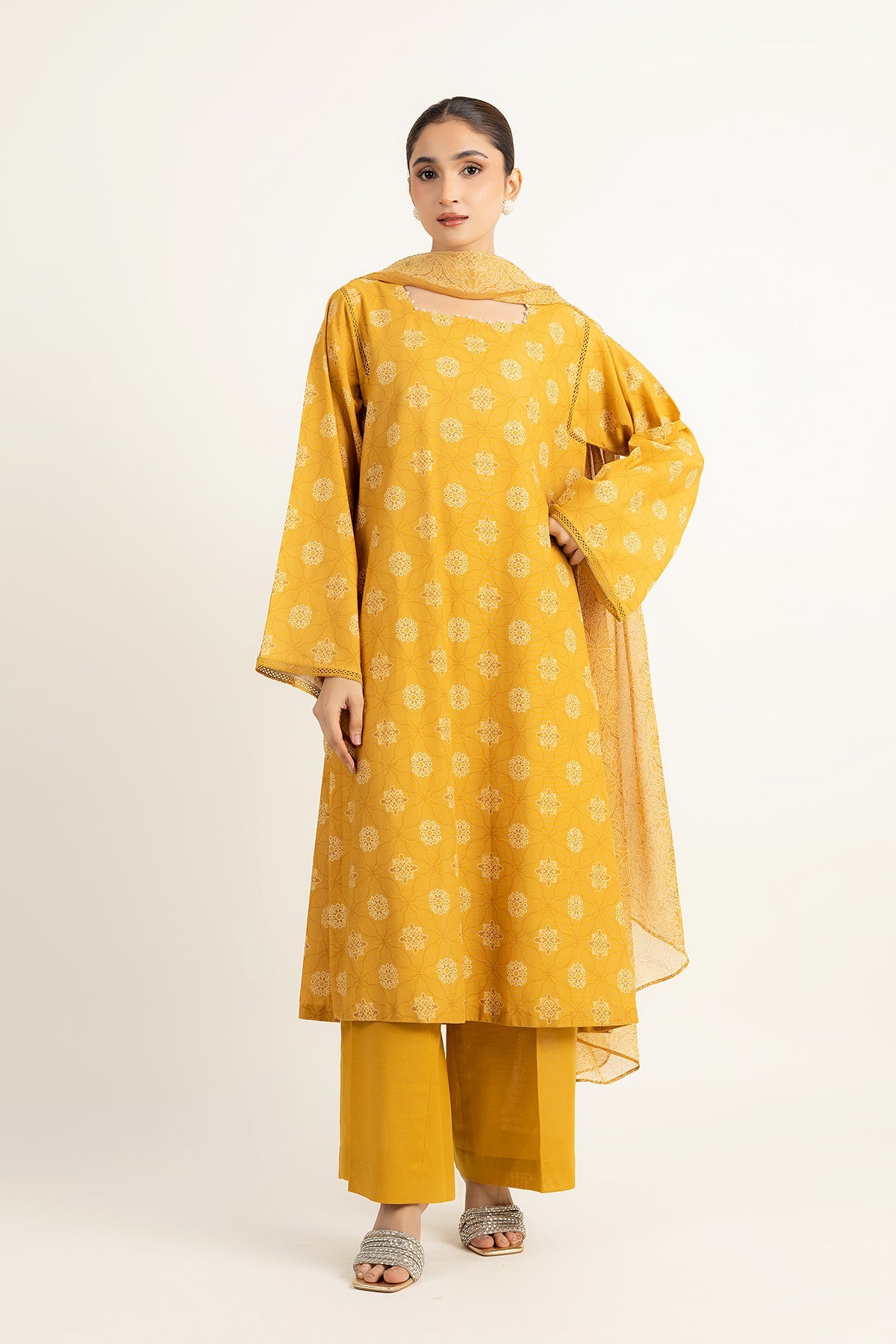 PRINTED SLUB KHADDAR 3 PCS (UNSTITCHED)