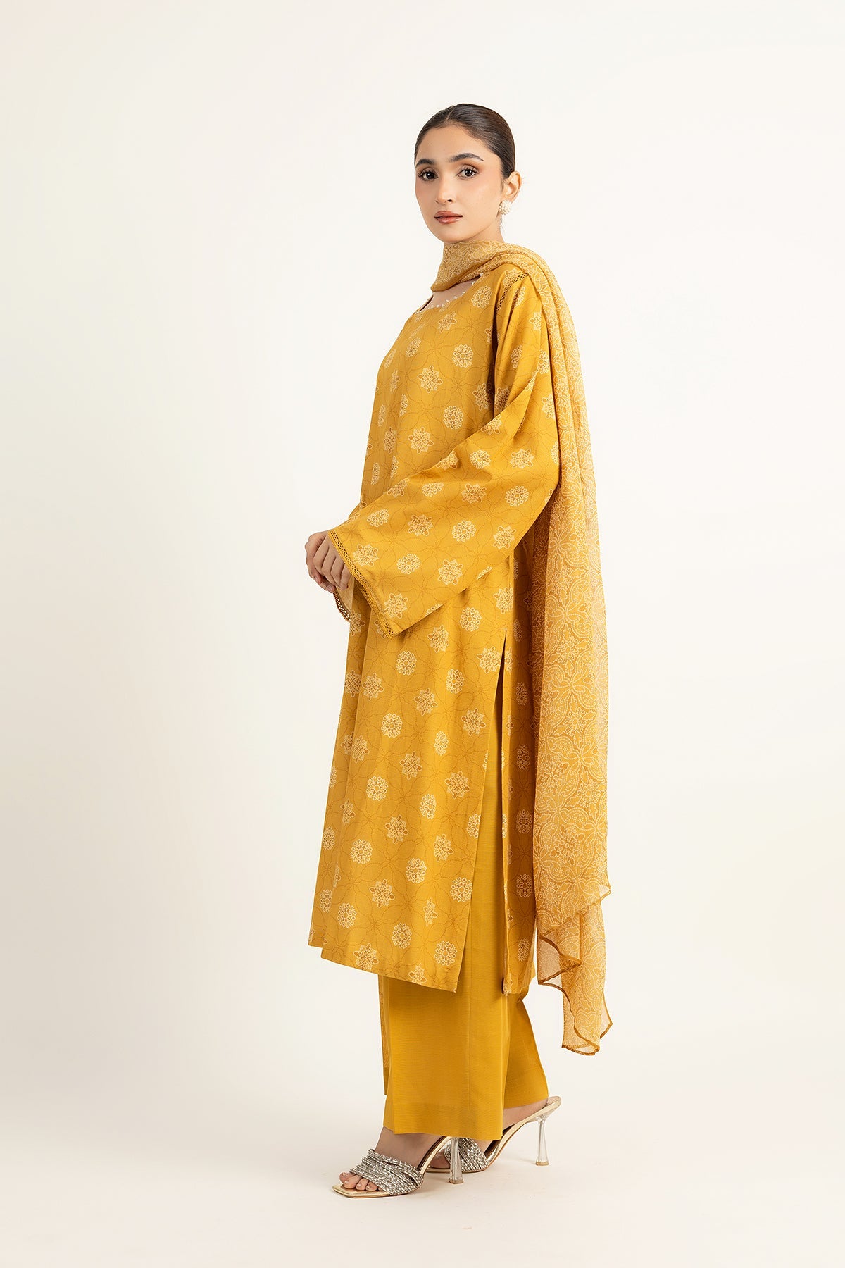 PRINTED SLUB KHADDAR 3 PCS (UNSTITCHED)