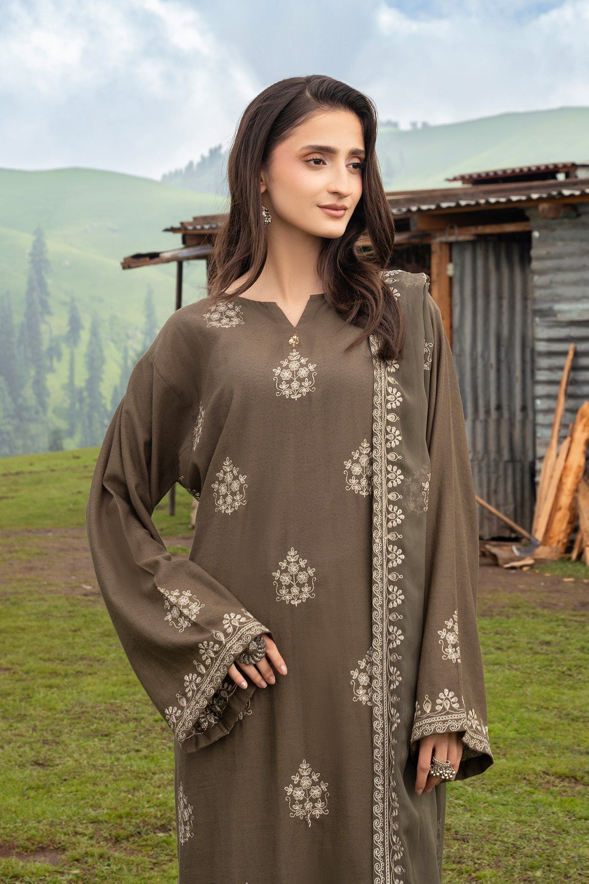 PRET EMBROIDERED & EMBELISHED KARANDI LAWN 3 PCS