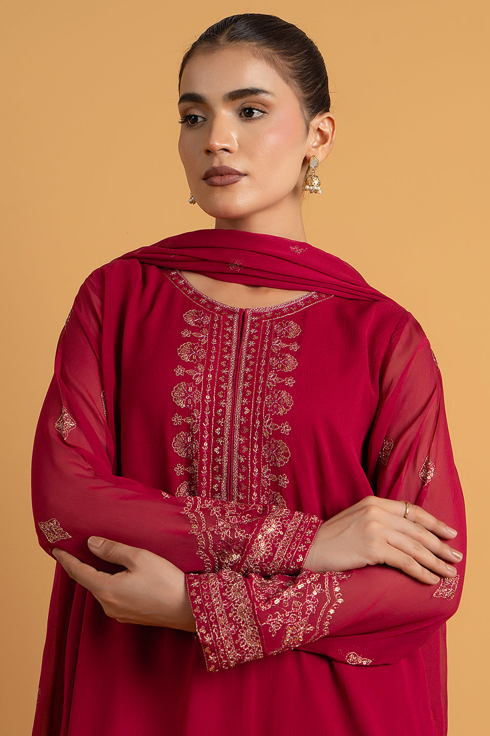 PRET EMBROIDERED & EMBELISHED CHIFFON 3 PCS