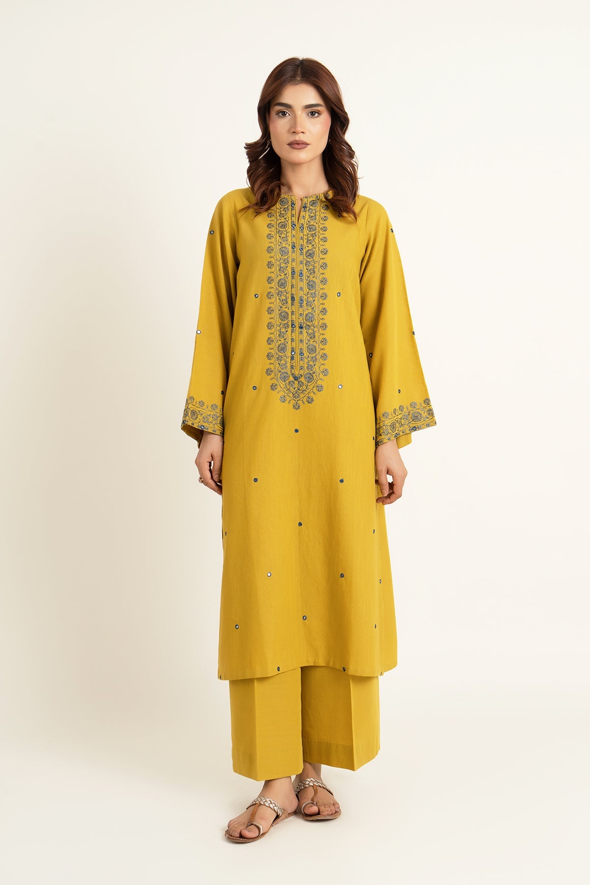 PRET EMBROIDERED & EMBELISHED SLUB KHADDAR 2 PCS