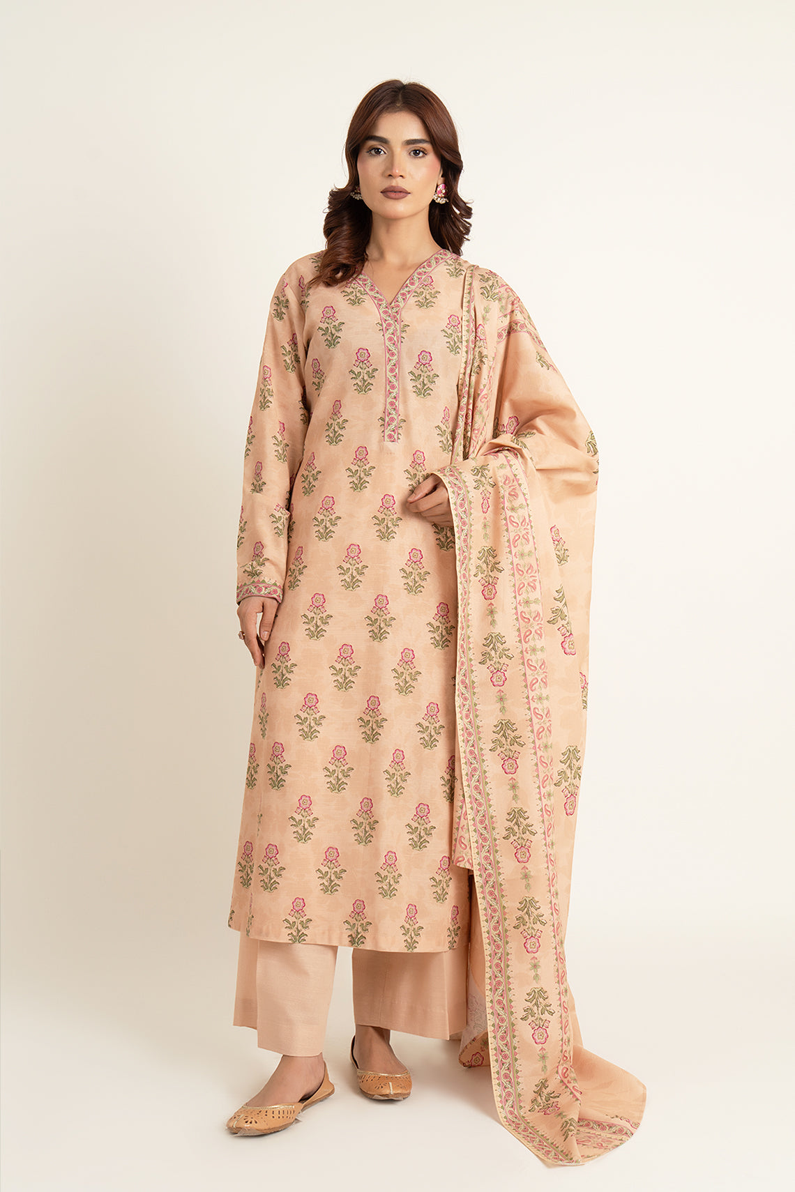 PRINTED SLUB KHADDAR 3 PCS (UNSTITCHED)
