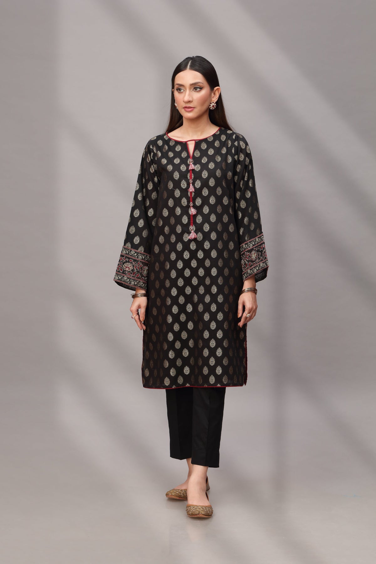 PRET PRINTED & EMBROIDERED COTTON JACQUARD 2 PCS