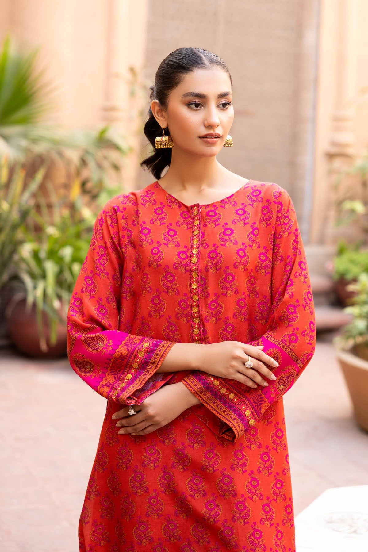 PRET PRINTED RAW SILK 2 PCS