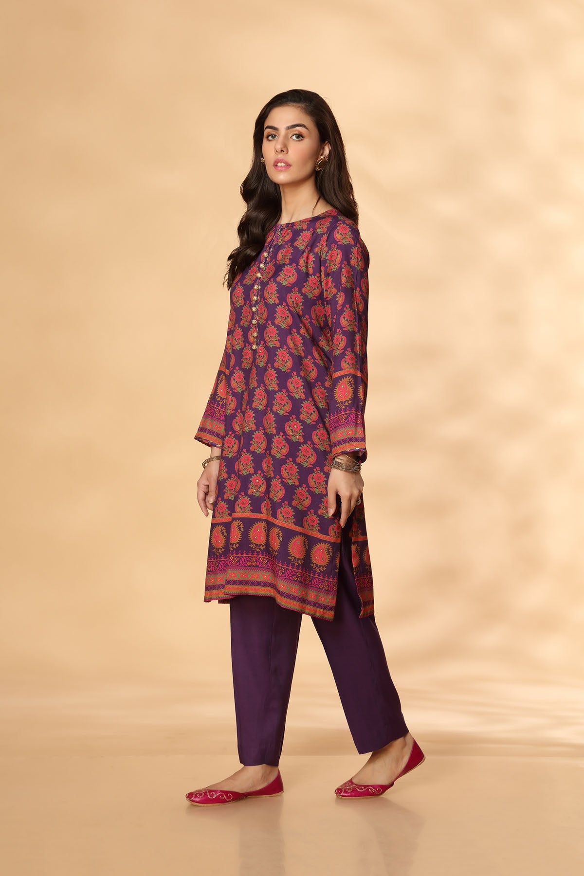 PRET PRINTED RAW SILK 2 PCS