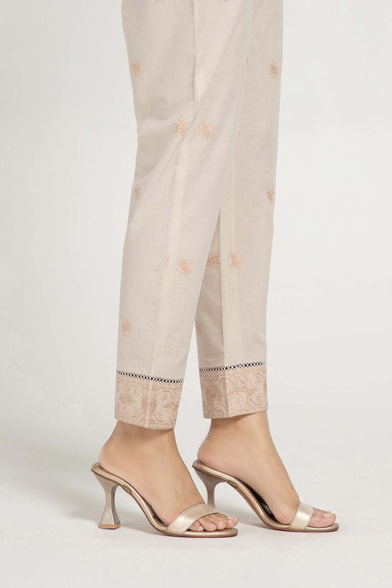 EMBROIDERED CAMBRIC TROUSER