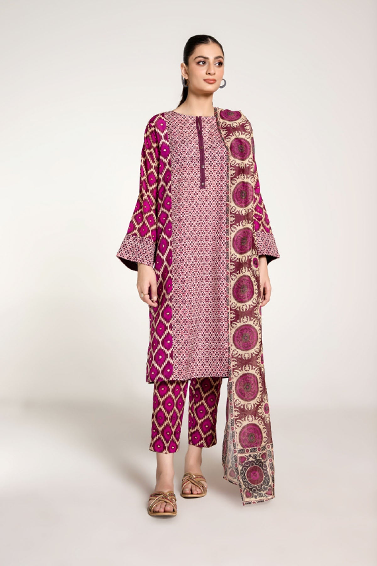 PRET PRINTED  POLY LAWN  3 PCS
