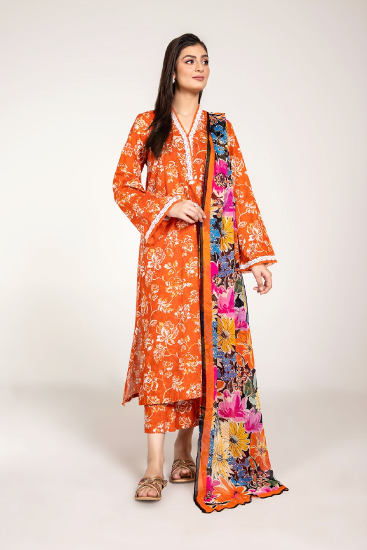 PRINTED SLUB KHADDAR 3 PCS (UNSTITCHED)