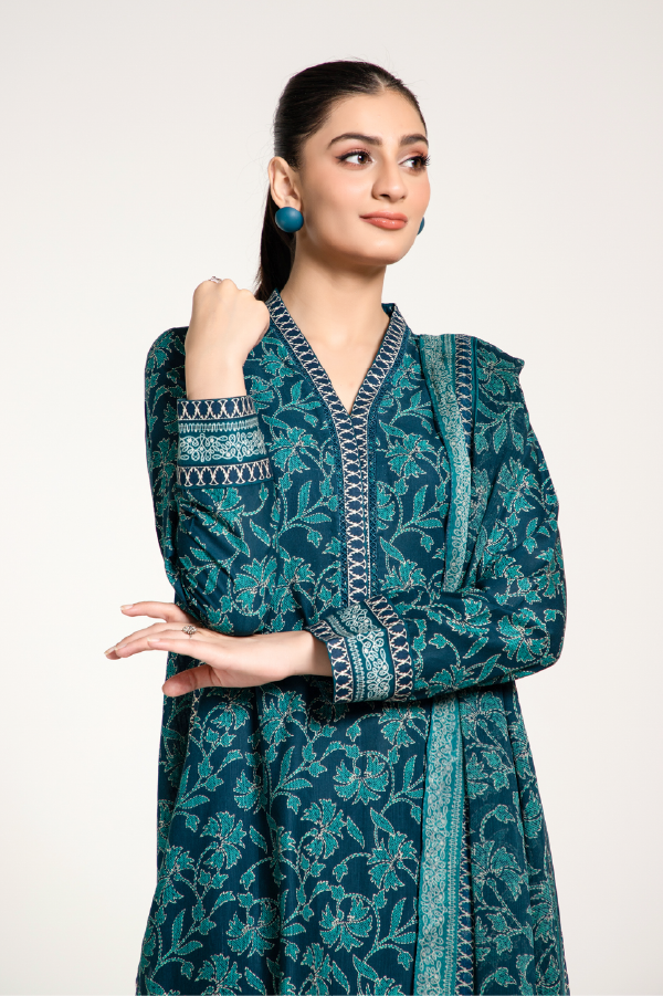 PRINTED SLUB KHADDAR 3 PCS (UNSTITCHED)