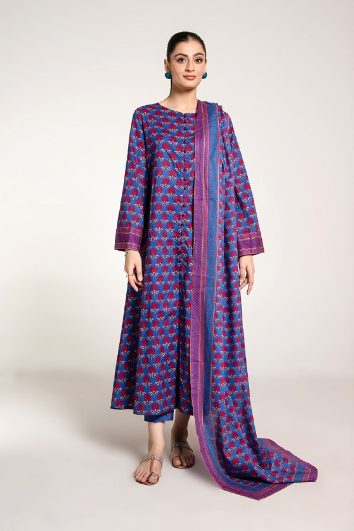 PRINTED SLUB KHADDAR 3 PCS (UNSTITCHED)