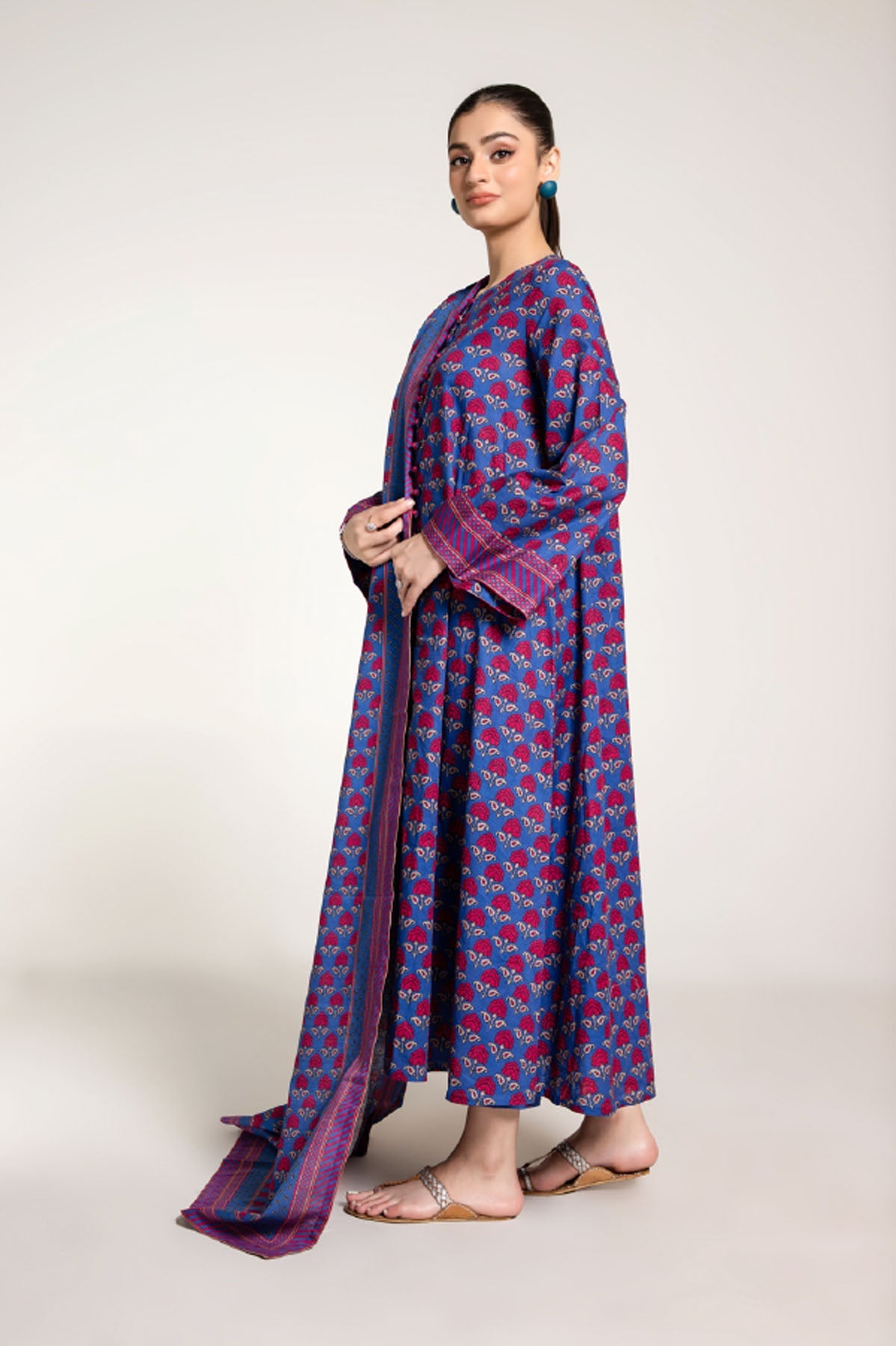 PRINTED SLUB KHADDAR 3 PCS (UNSTITCHED)