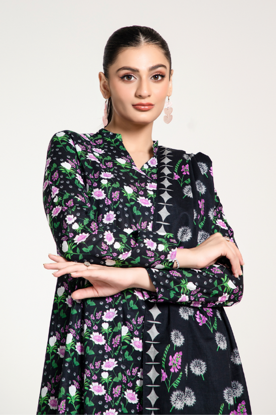 PRET PRINTED  SLUB KHADDAR  3 PCS