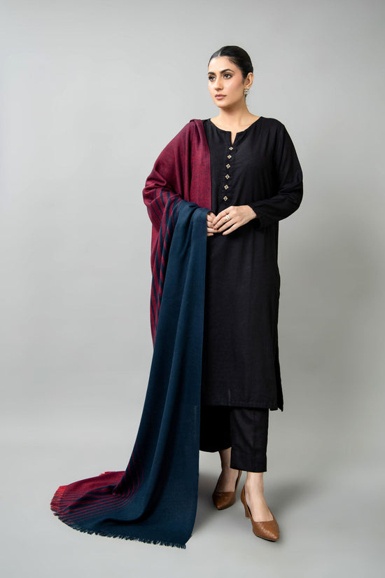 YARN DYED WOOL SHAWL 1 PCS