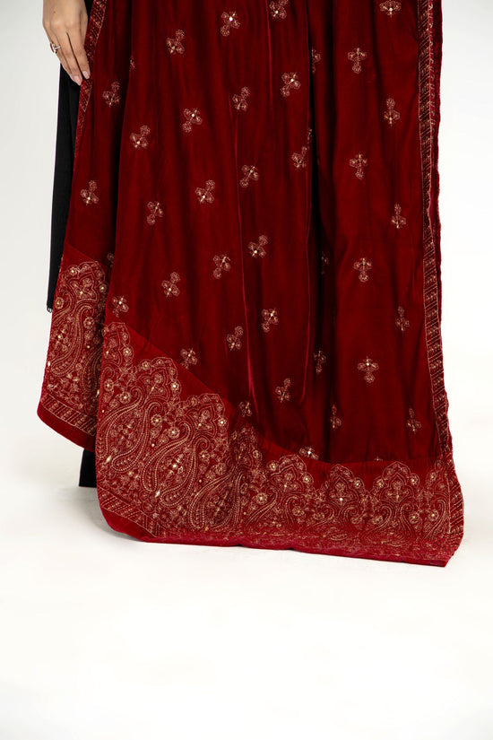 EMBROIDERED VELVET SHAWL