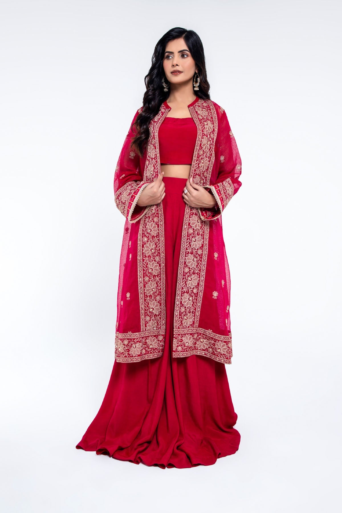 EMBROIDERED & EMBELISHED KARANDI NET 2 PCS (UNSTITCHED)