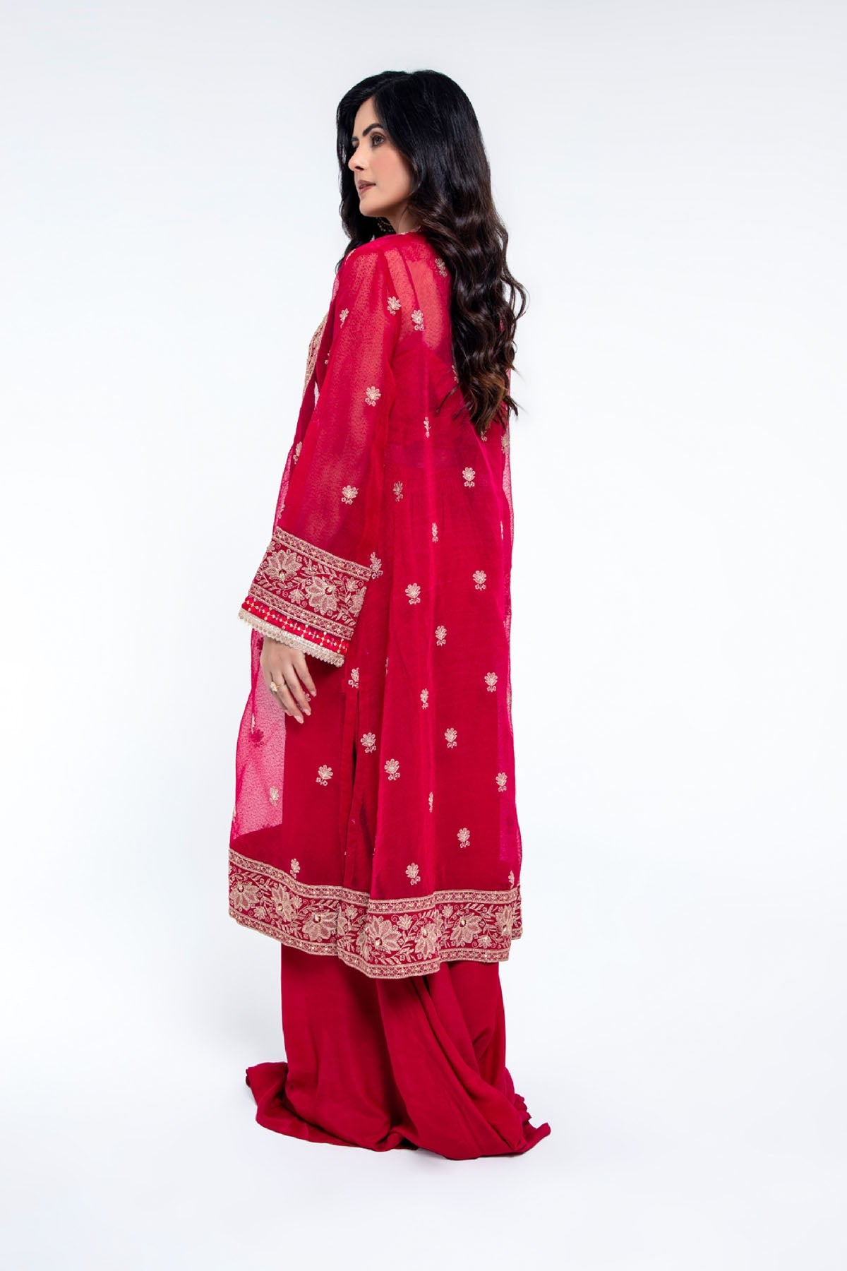 EMBROIDERED & EMBELISHED KARANDI NET 2 PCS (UNSTITCHED)