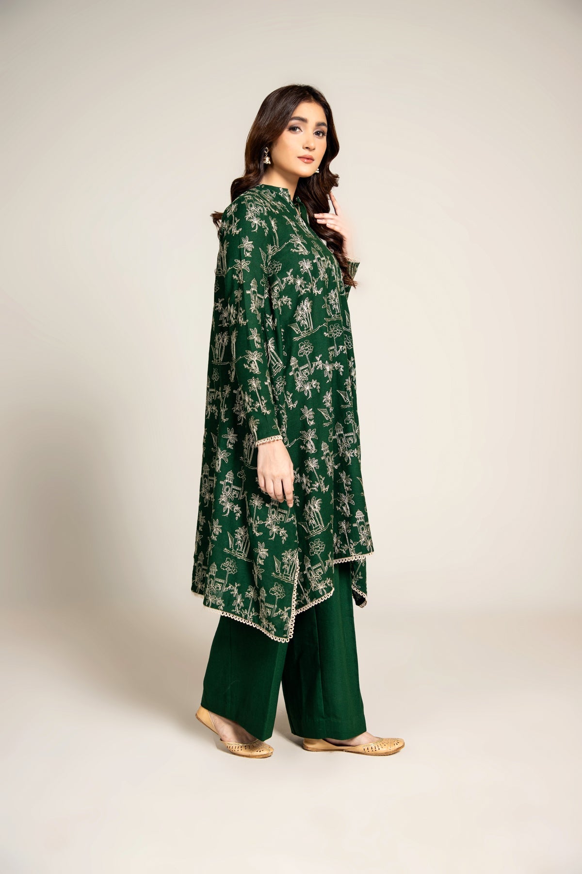 EMBROIDERED COTTON KARANDI  2 PCS (UNSTITCHED)