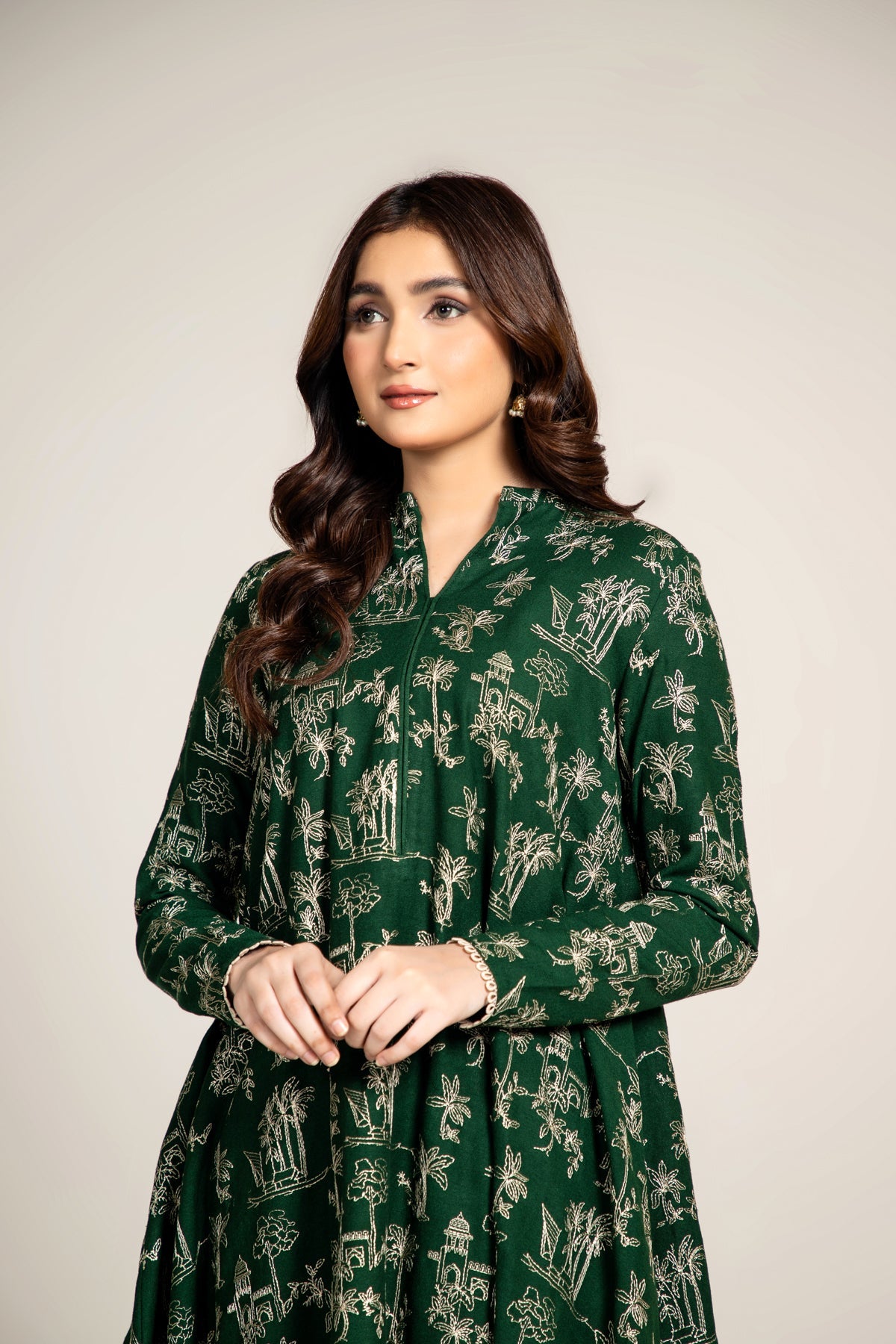 EMBROIDERED COTTON KARANDI  2 PCS (UNSTITCHED)