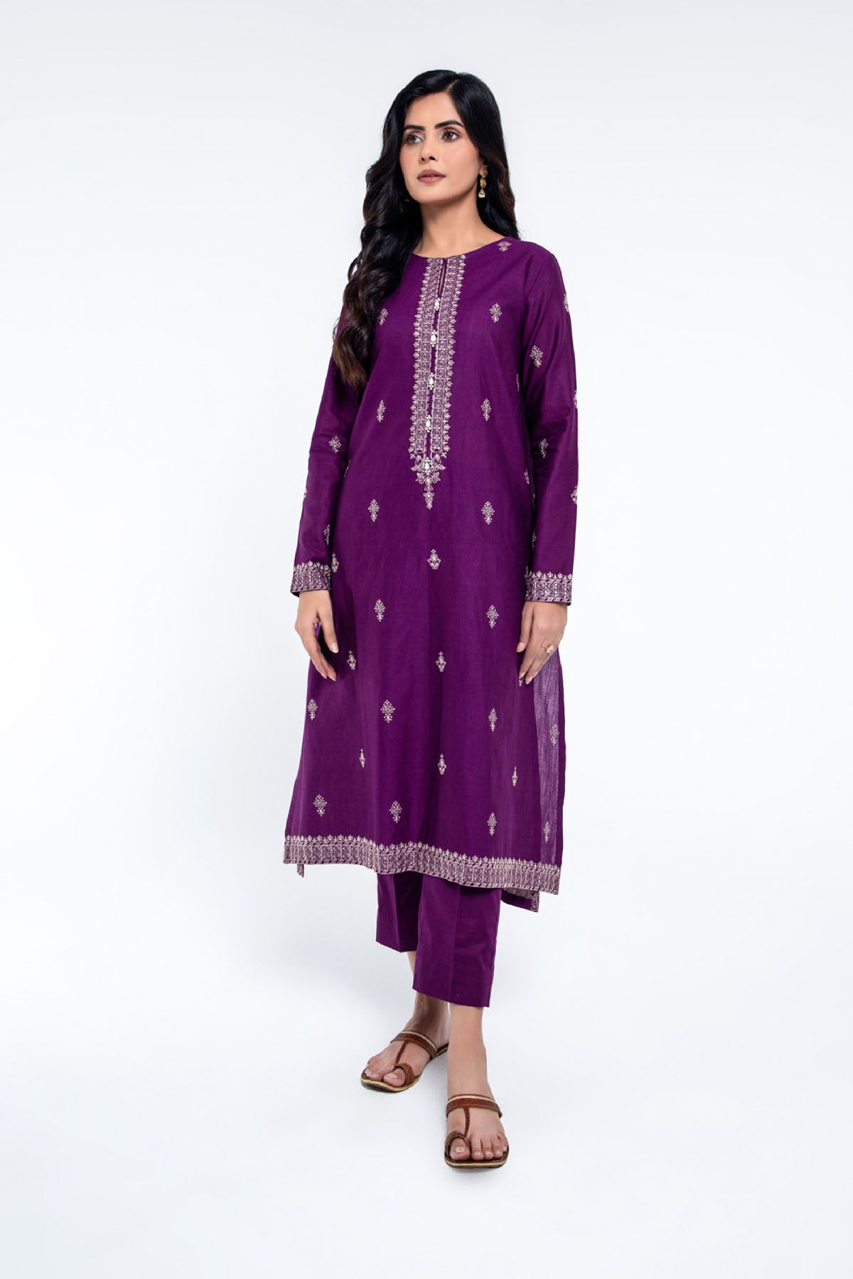 EMBROIDERED SLUB KHADDAR  2 PCS (UNSTITCHED)
