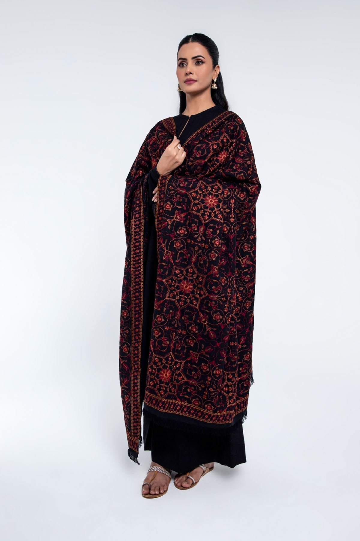EMBROIDERED KARANNDI LAWN SHAWL