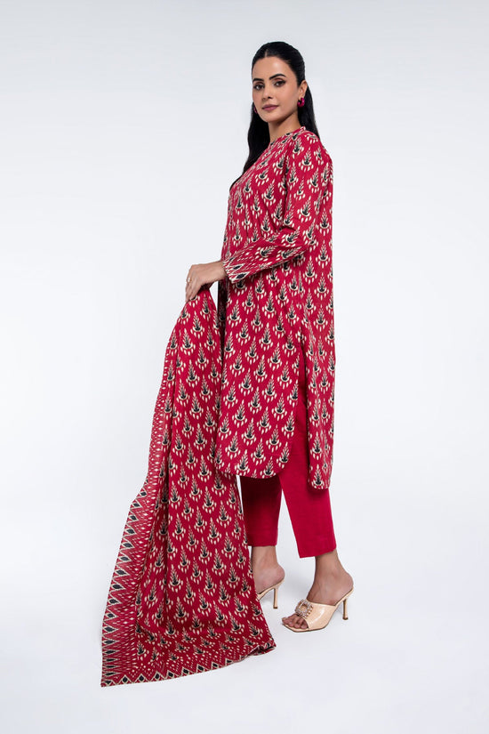 PRET PRINTED SLUB KHADDAR  3 PCS