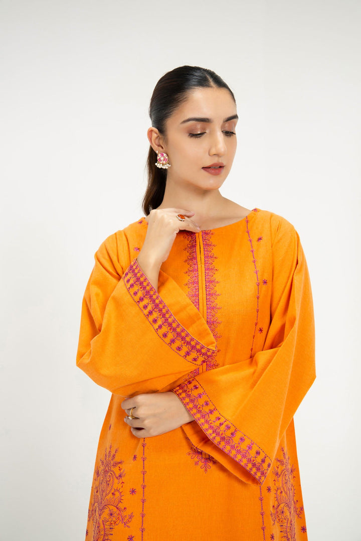 PRETTEMBROIDERED YARN DYED KHADDAR 2 PCS