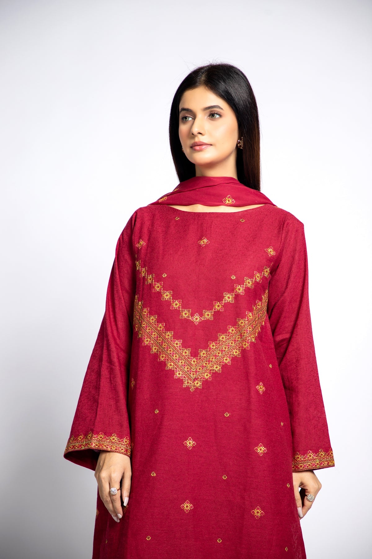 PRET EMBROIDERED COTTON KARANDI  3 PCS