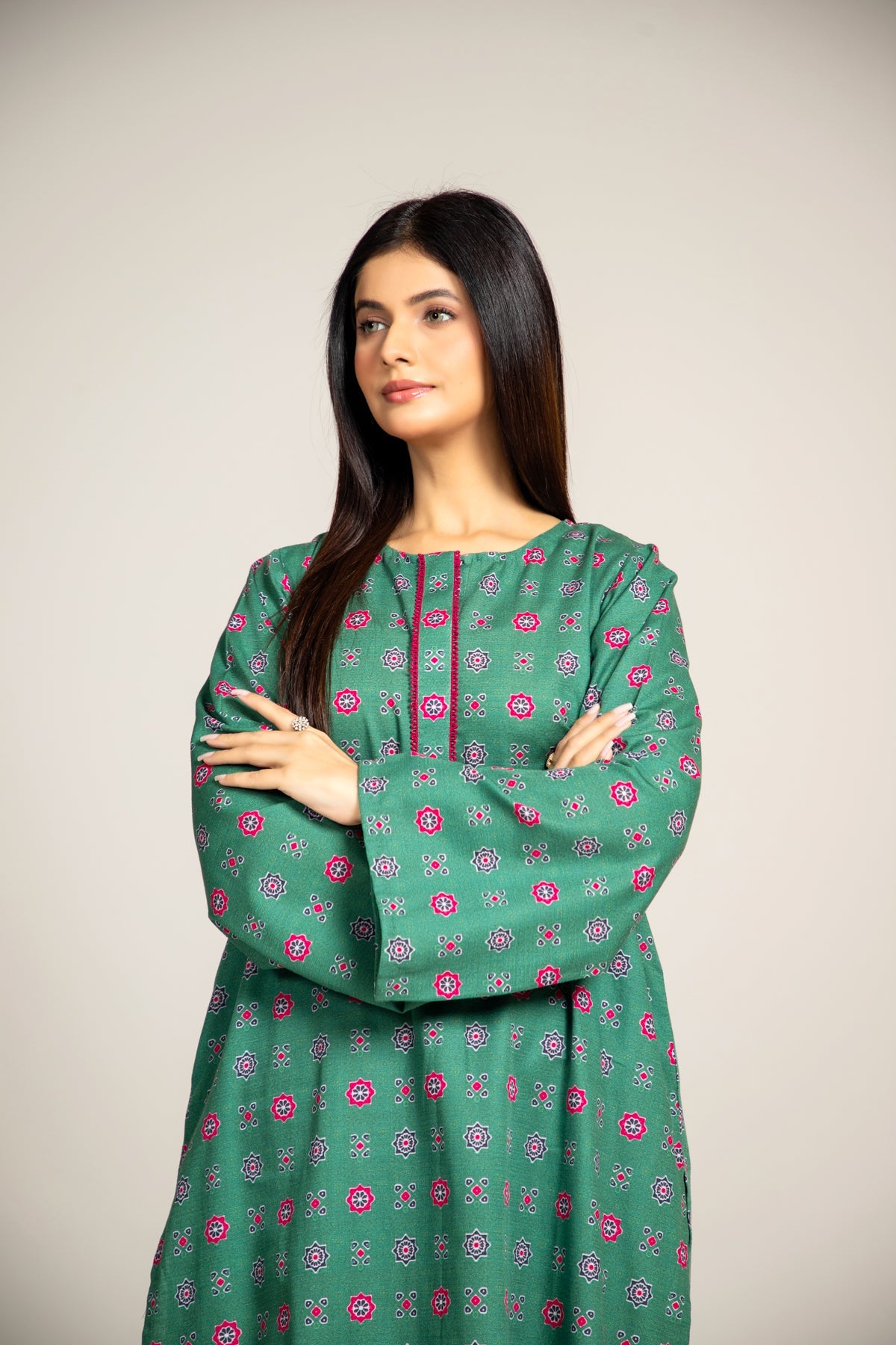 PRET PRINTED SLUB KHADDAR  2 PCS